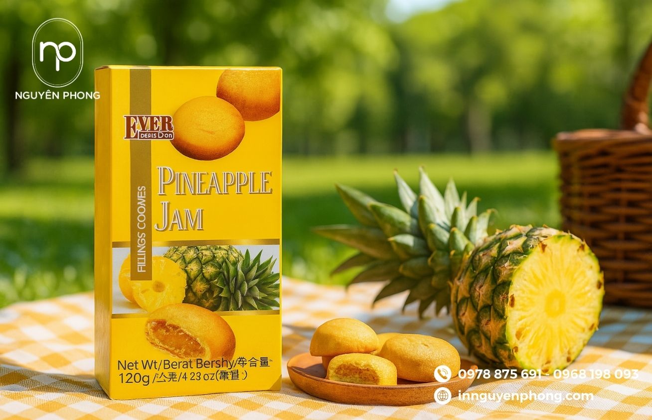 In hộp đựng mứt dứa